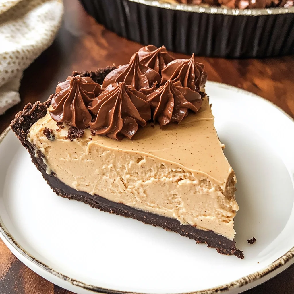 No-Bake Cream Cheese Peanut Butter Pie with Chocolate Whipped Cream