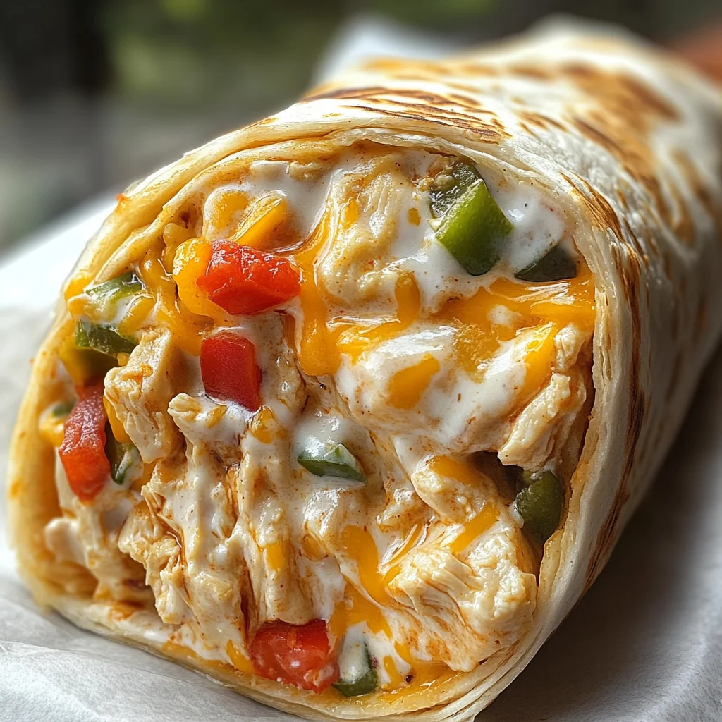 Chicken Bell Pepper Ranch Burritos