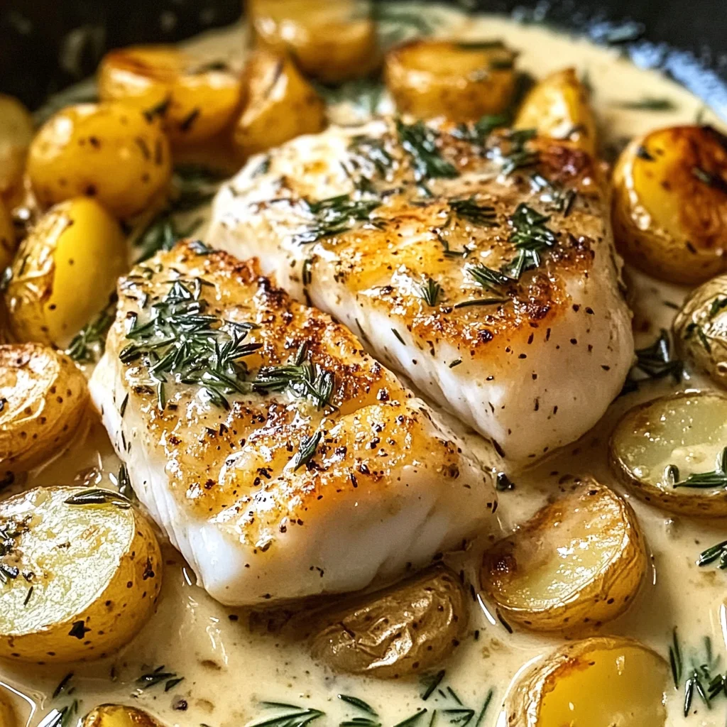 Cod & Potatoes in Rosemary Cream Sauce