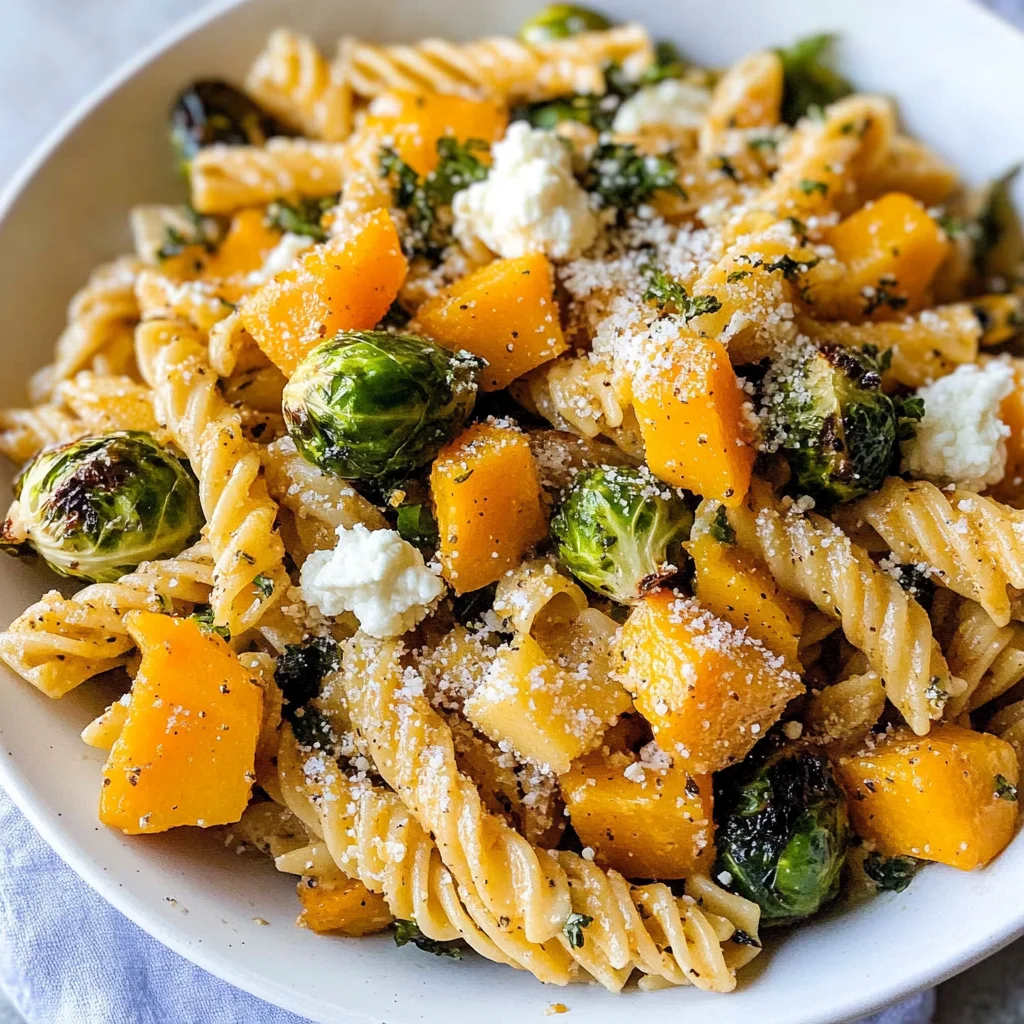 Fall Pasta Salad with Butternut Squash and Brussels
