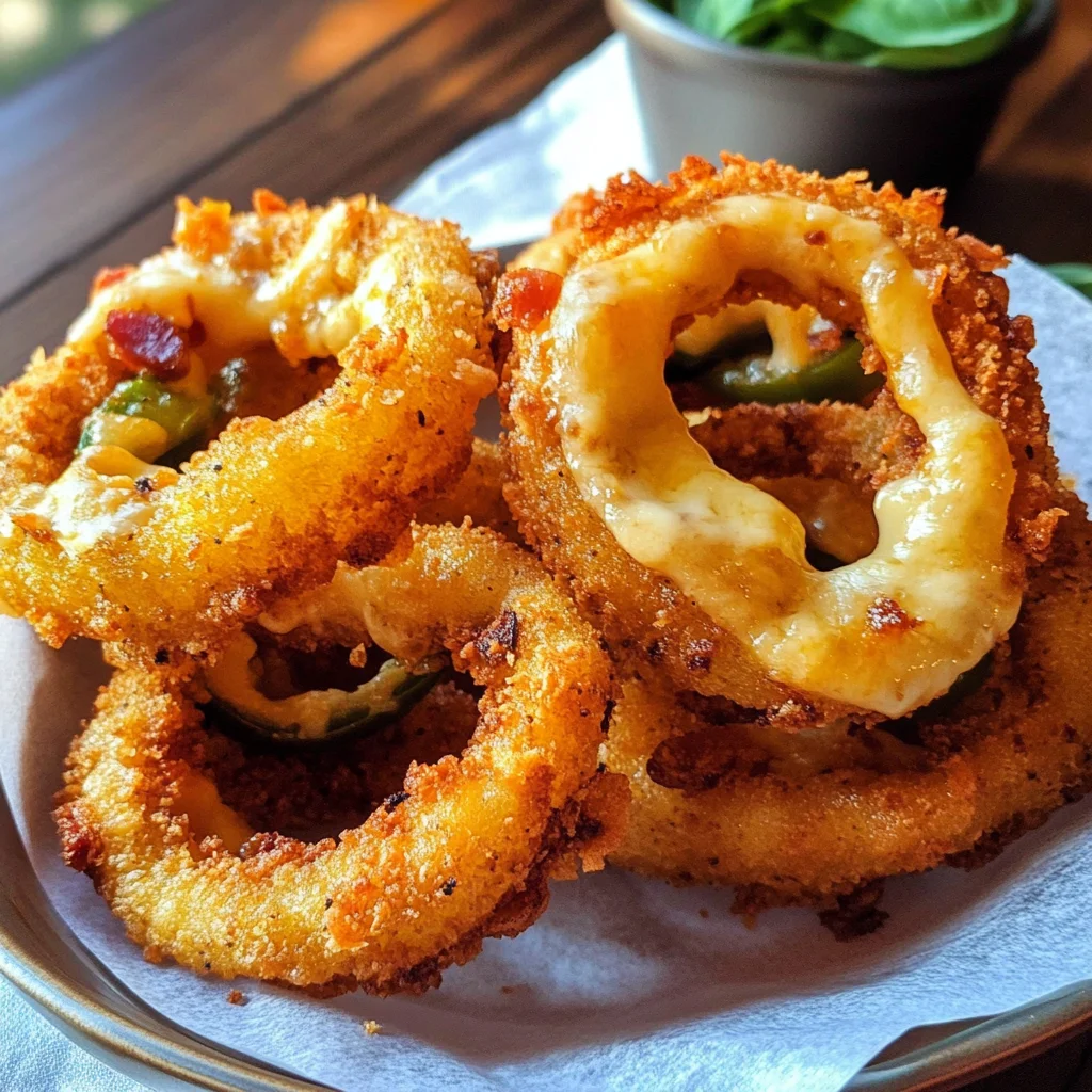 Jalapeño Popper Stuffed Onion Rings