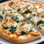 Roasted Garlic Spinach White Pizza