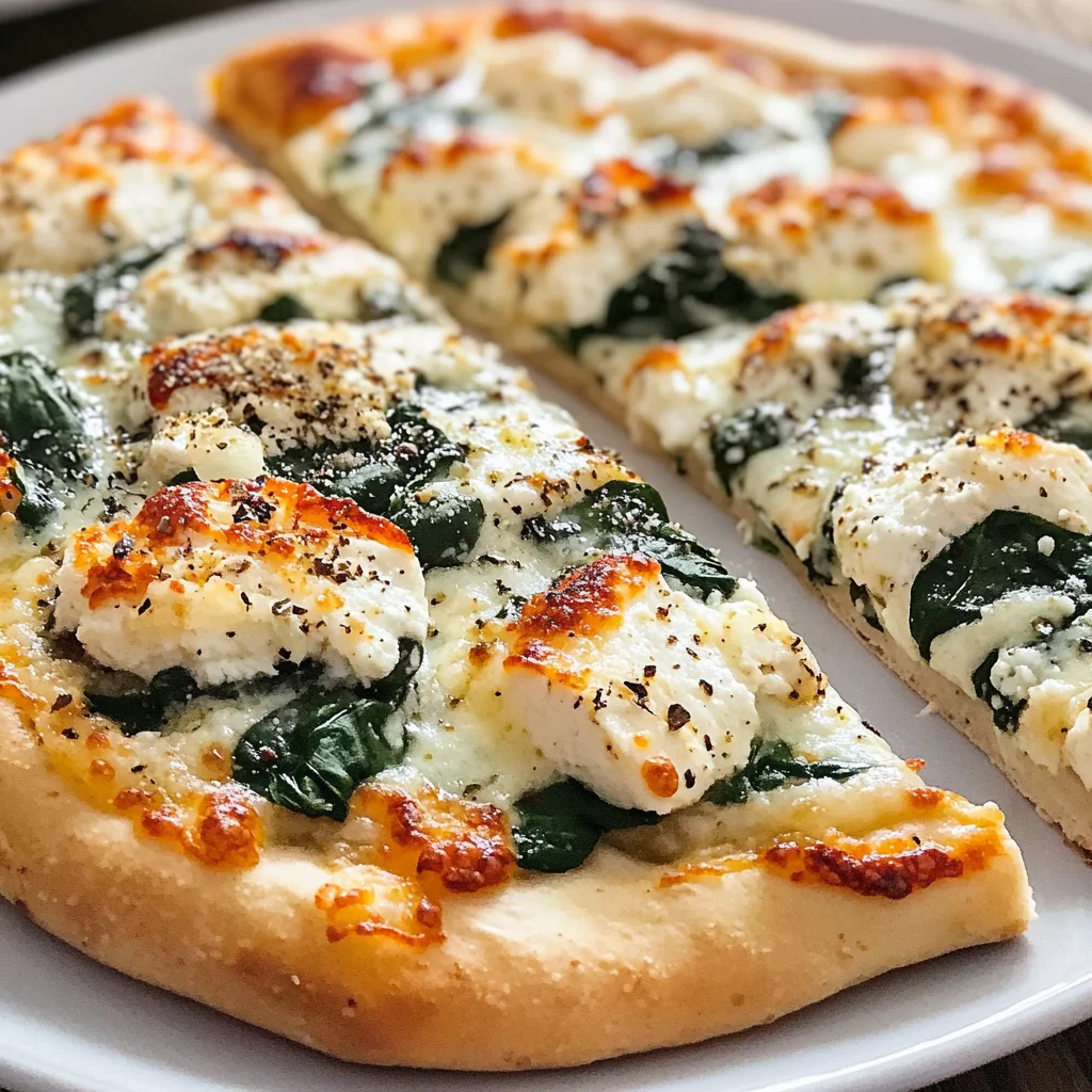 Roasted Garlic Spinach White Pizza