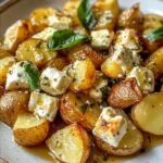 Roasted Potatoes with Baked Feta and Garlic