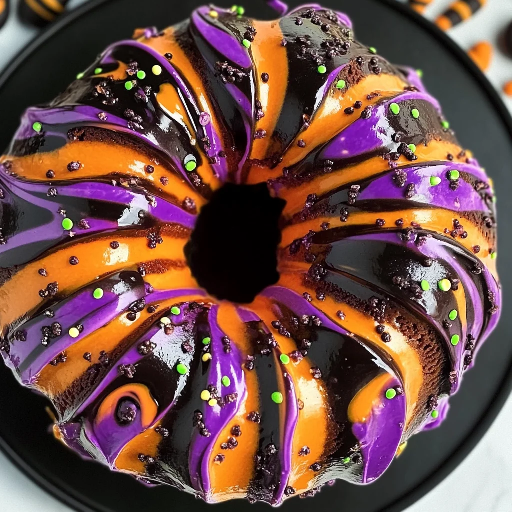 Spooky Swirl Halloween Bundt Cake