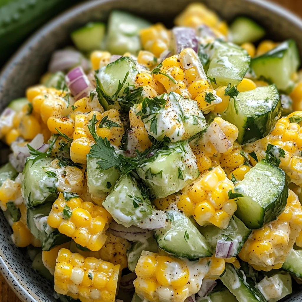 Street Corn Creamy Cucumber Salad