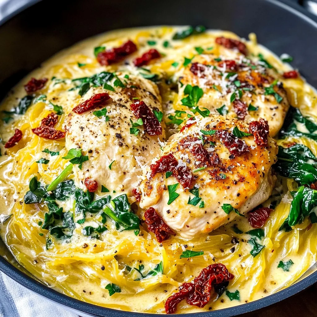 Tuscan Chicken and Spaghetti Squash Recipe