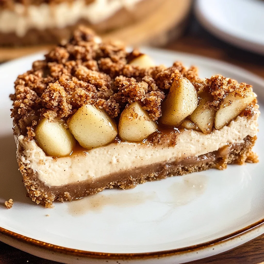 VEGAN APPLE CRUMBLE CHEESECAKE